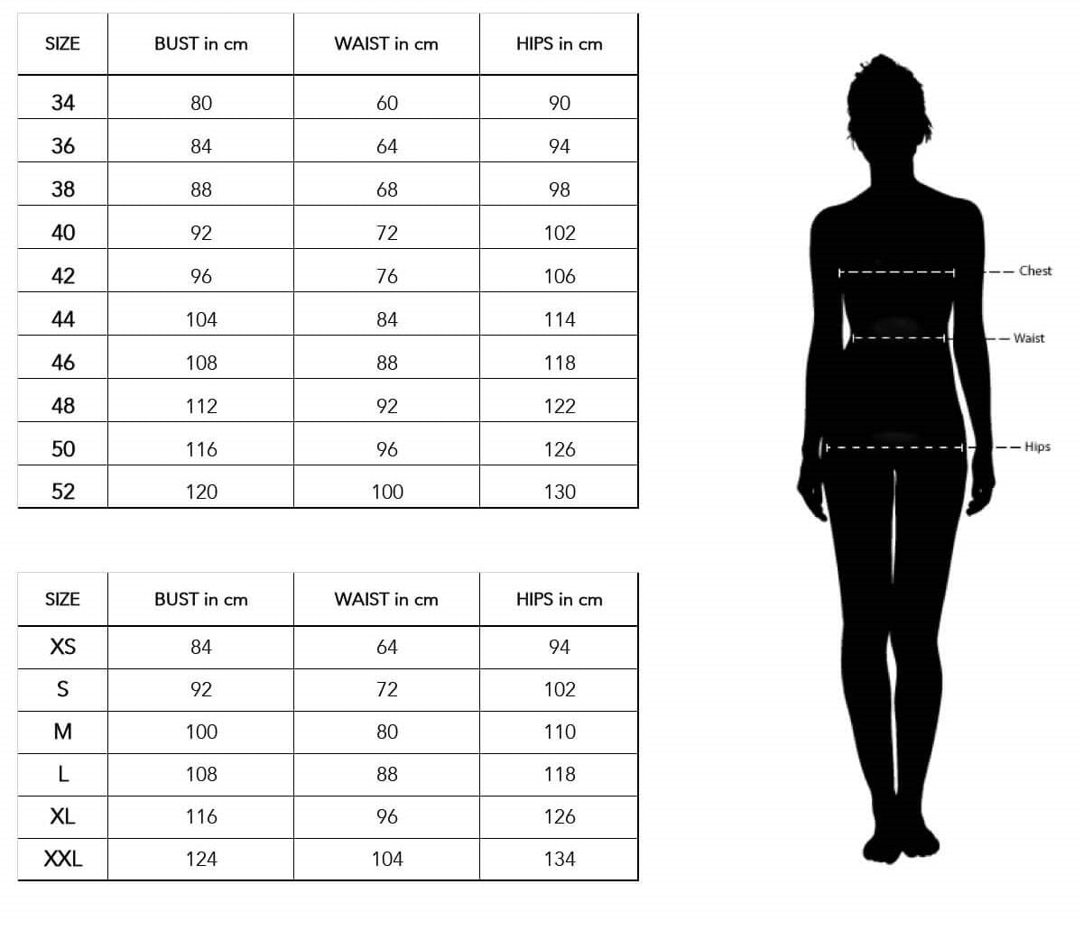 We Make Uniforms Size Chart